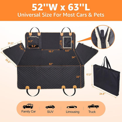 Dog Car Seat Cover for Back Seat, Cover Hard Bottom, Dog Hammock for car Detachable and Foldable for Car, SUV, Truck, Waterproof Truck Seat Protector for Dogs Back Seat - Discount Msrp 