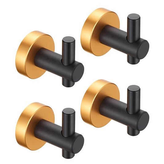 Round Base Wall Hanging Hook with Screws- Black Gold Hook; 4 Pack; for Entry Shoe Cabinet; Wardrobe Bathroom Bedroom Furniture Hardware - Discount Msrp 