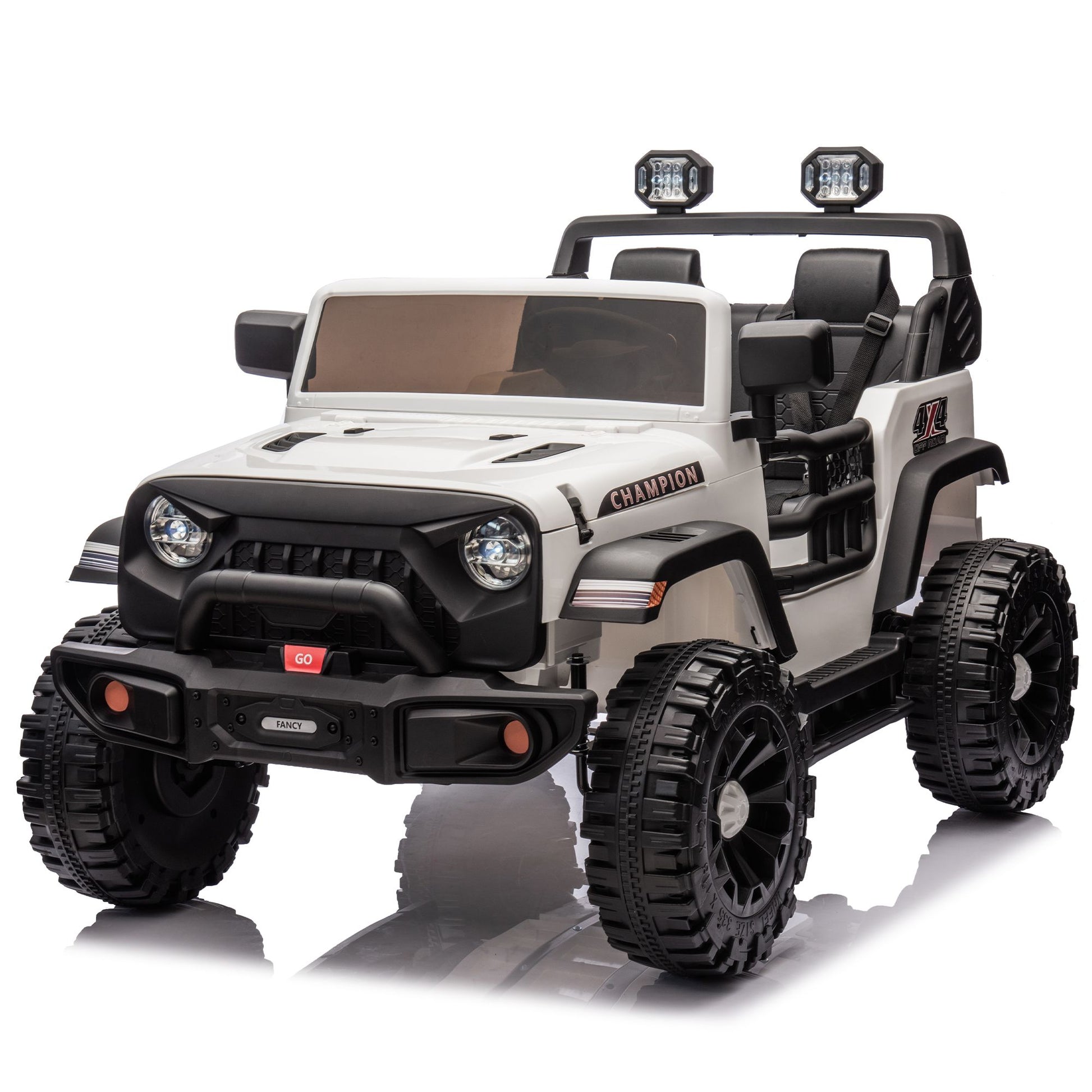 24V Two-seater Kids Ride On Electric Car W/parents control,Seat width 19.69in,400W motor,Four-wheel suspension,light&searchlight,USB,MP3,Bluetooth,Provide a speed of 1.86-4.35MPH for kids of 3+. - Discount Msrp 