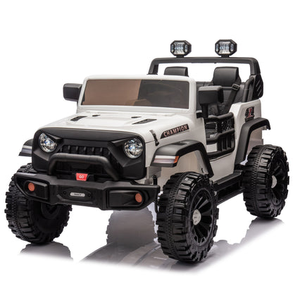 24V Two-seater Kids Ride On Electric Car W/parents control,Seat width 19.69in,400W motor,Four-wheel suspension,light&searchlight,USB,MP3,Bluetooth,Provide a speed of 1.86-4.35MPH for kids of 3+. - Discount Msrp 