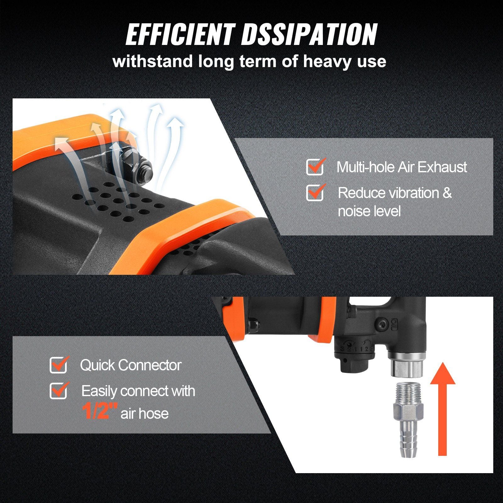 VEVOR 1 Inch Air Impact Wrench, Up to 3160 ft-lbs High Reverse Torque Output 1" Pneumatic Impact Gun w/ 8 Inch Extended Anvil & Carrying Case for Heavy Duty Repairs and Maintenance - Discount Msrp 