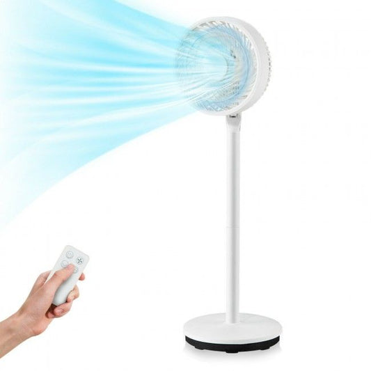 9 Inch Portable Oscillating Pedestal Floor Fan with Adjustable Heights and Speeds - Discount Msrp 