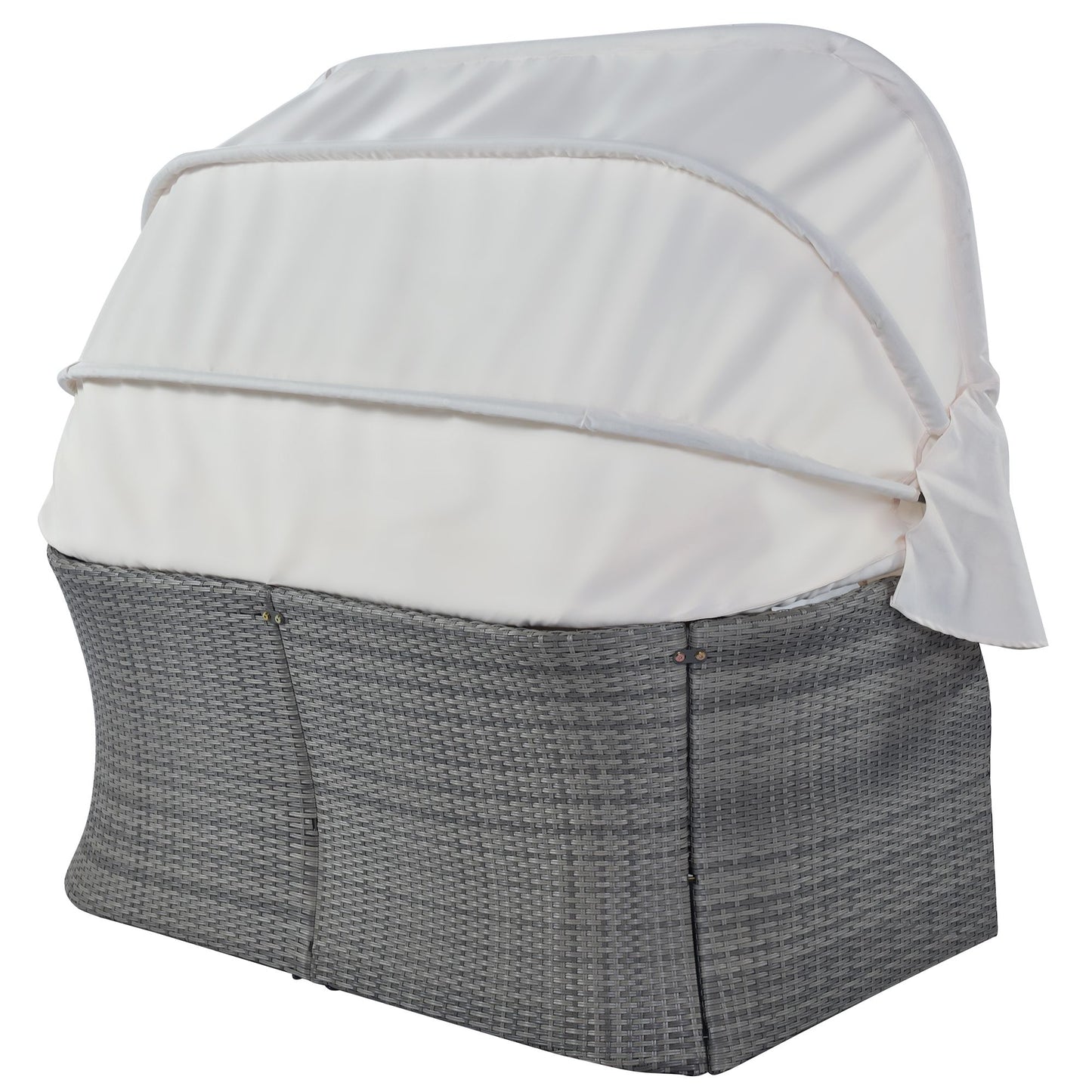 Outdoor Patio Furniture Set Daybed Sunbed with Retractable Canopy Conversation Set Wicker Furniture - Discount Msrp 