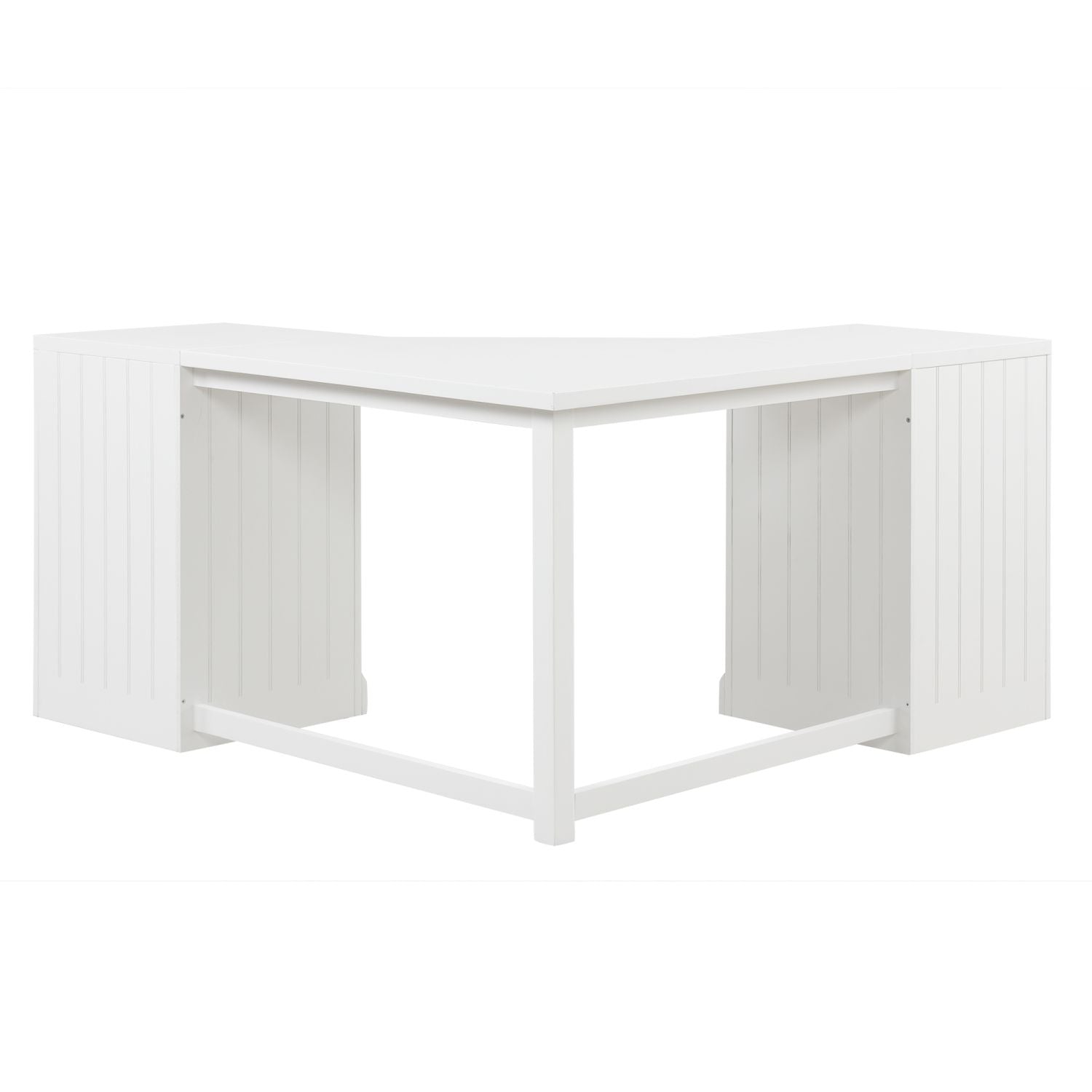57.68" Modern L Shaped Executive Desk with 2 Storage Cabinets and 3 Drawers,Corner Writing Desk,Office Desk Furniture,Computer Desks with Depth Workstation for Home Office,Living room,White - Discount Msrp 