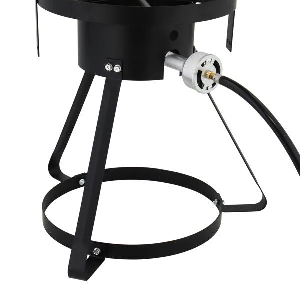 13*32in Iron Aluminum Black Round Tripod Stove Rack Silver Fryer Gas Fryer - Discount Msrp 