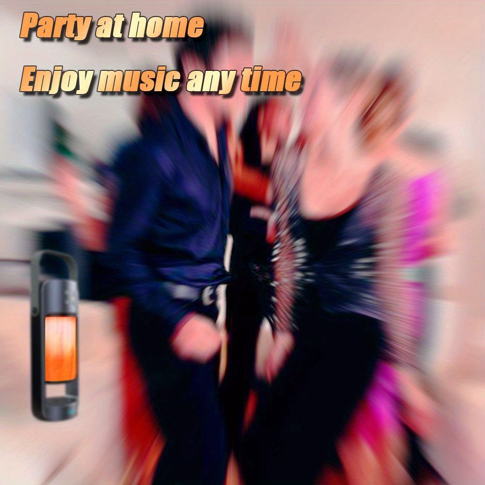 Portable Wireless Flame LED Speaker With Wireless Charger; Speaker With 10 Hours Working Time; 10W Speaker BT 4.2 Version; Mega Bass Sound Quality For Indoor And Outdoor - Discount Msrp 