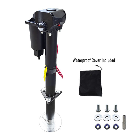 3500 lbs Electric Trailer Jack, 12V DC, 27" Lift, with Drop Leg, for Travel, Trailer, Camper, Boats, & More, W/ Waterproof Cover - Discount Msrp 