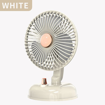1pc Portable Fan Rechargeable 180° Rotation; 10 Speeds Strong Airflow; Ultra Quiet; Portable Mini Desktop Fan; Free Angle Adjustable; Better Cooling - Discount Msrp 
