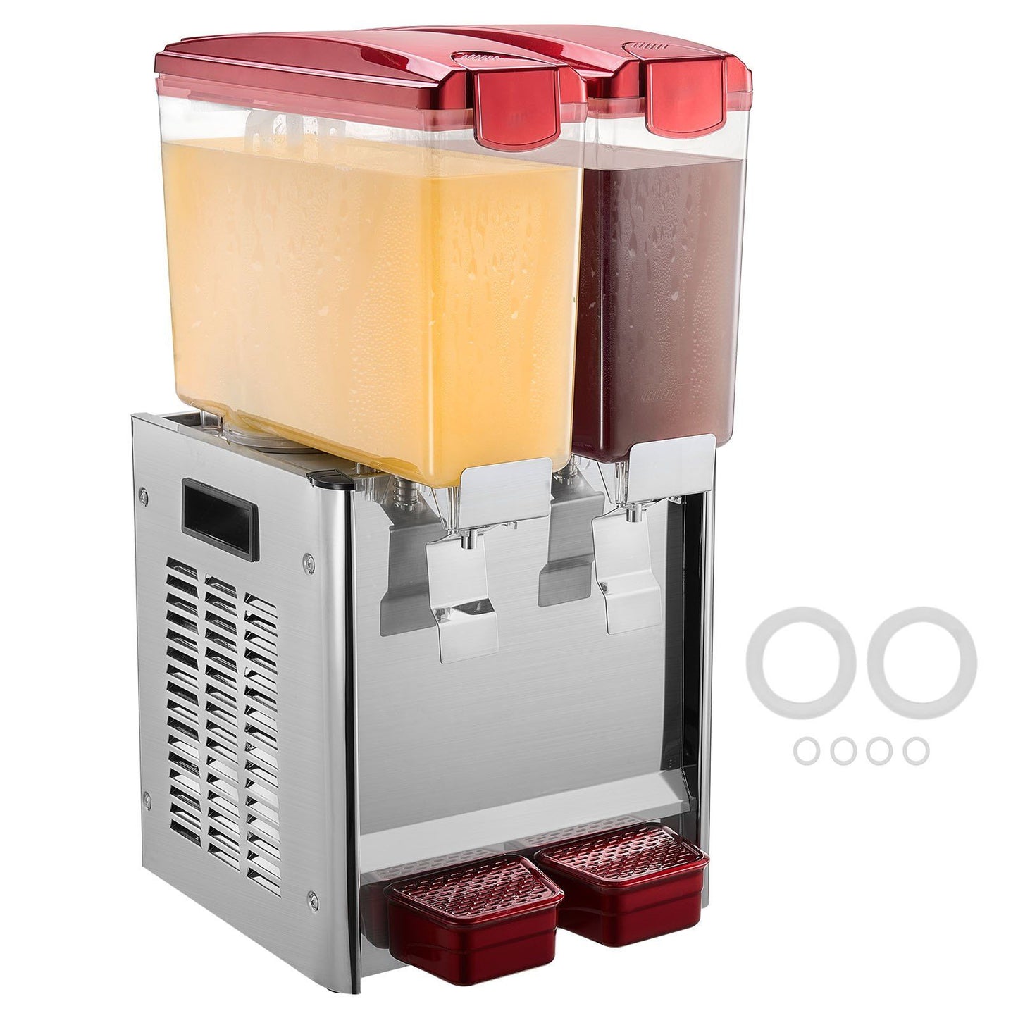VEVOR Commercial Beverage Dispenser 10L x 2 Tanks Cold Juice Ice Drink Dispenser - Discount Msrp 