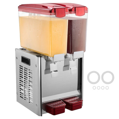 VEVOR Commercial Beverage Dispenser 10L x 2 Tanks Cold Juice Ice Drink Dispenser - Discount Msrp 