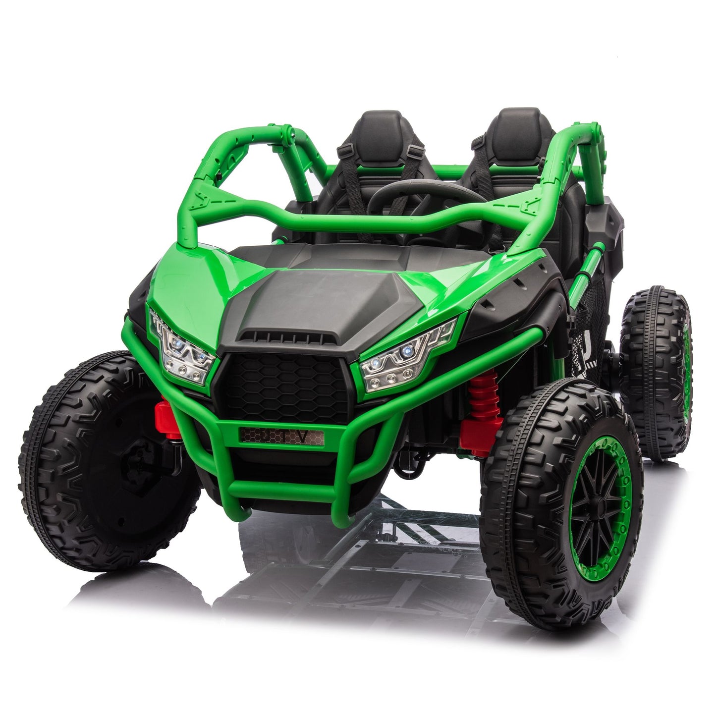 24V Two-seater Kids Ride On UTV w/Parents Control,20in seat width,400W Super high power,Four-wheel Suspension,Bluetooth,MP3,USB,LED Light,Horn,Rear storage space,Speeds 3.73-4.97MPH For Kids aged 3+. - Discount Msrp 