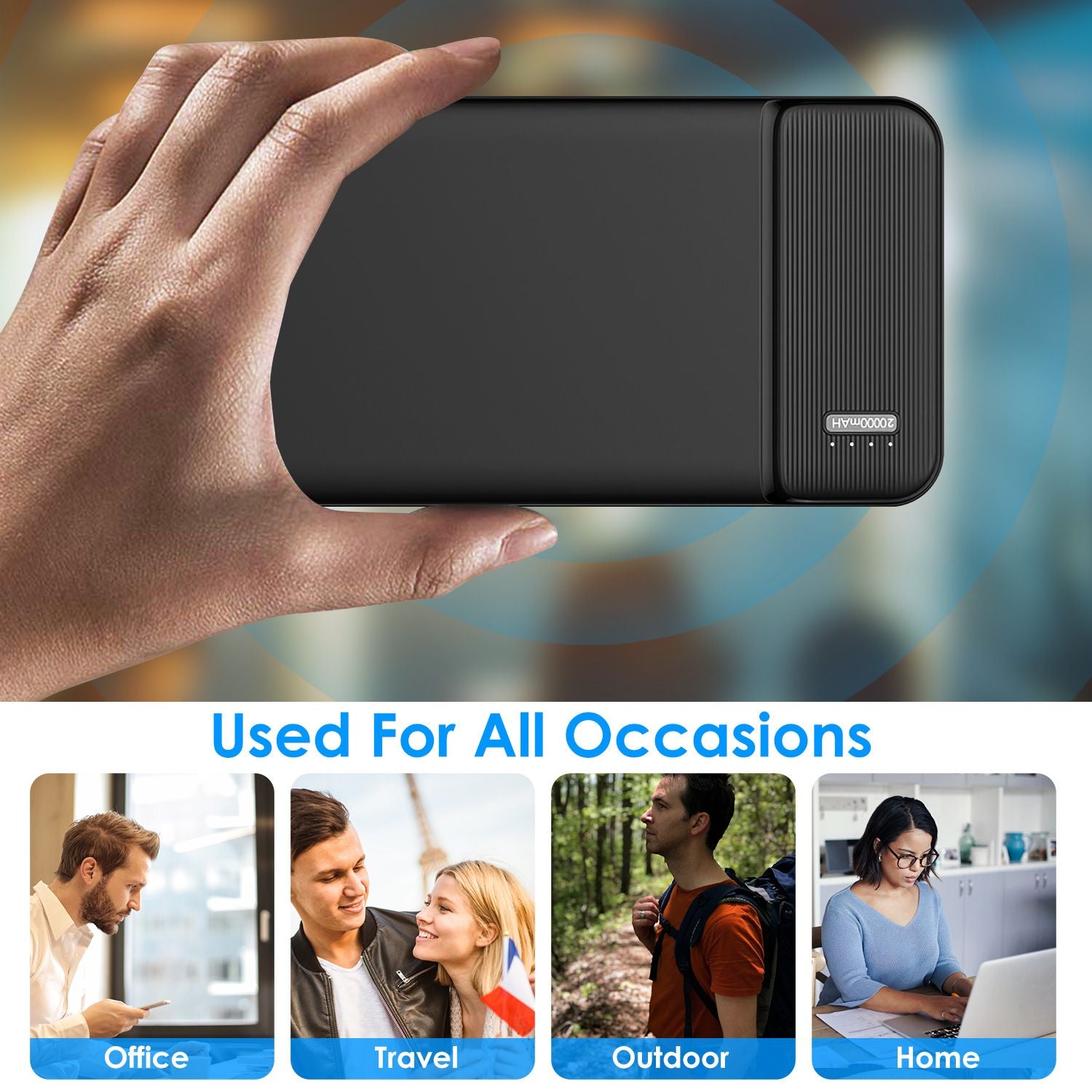 Power Bank Portable Phone Charger for Home Office Travel External Battery Pack with 1 Micro USB Cable Fit For IOSPhone 13/12 Samsung Galaxy S21 And More - Discount Msrp 