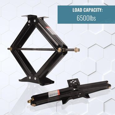 2Pcs Scissor Jack, 6500 lbs * 2, Leveling Scissor Jacks Set with Handle,RV Trailer Camper Stabilizer, for Trucks Cars MPVs Sedans,Station Wagon - Discount Msrp 