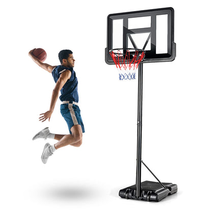 Portable Basketball Hoop Outdoor, 4.25FT-10FT Height Adjustable Basketball Goal, Shatterproof Backboard, Built-in Wheels, Basketball Stand - Discount Msrp 