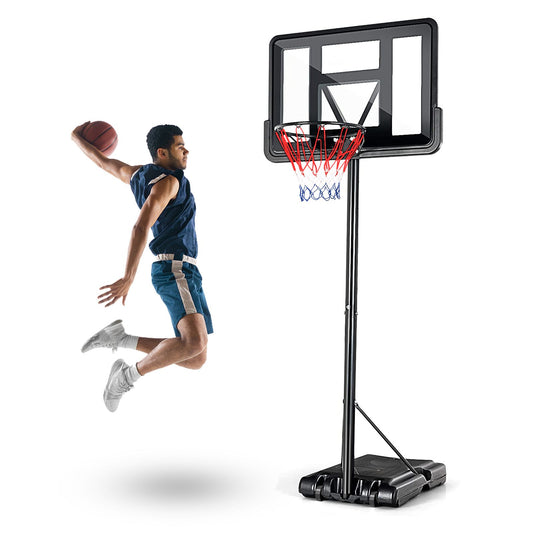 Portable Basketball Hoop Outdoor, 4.25FT-10FT Height Adjustable Basketball Goal, Shatterproof Backboard, Built-in Wheels, Basketball Stand - Discount Msrp 