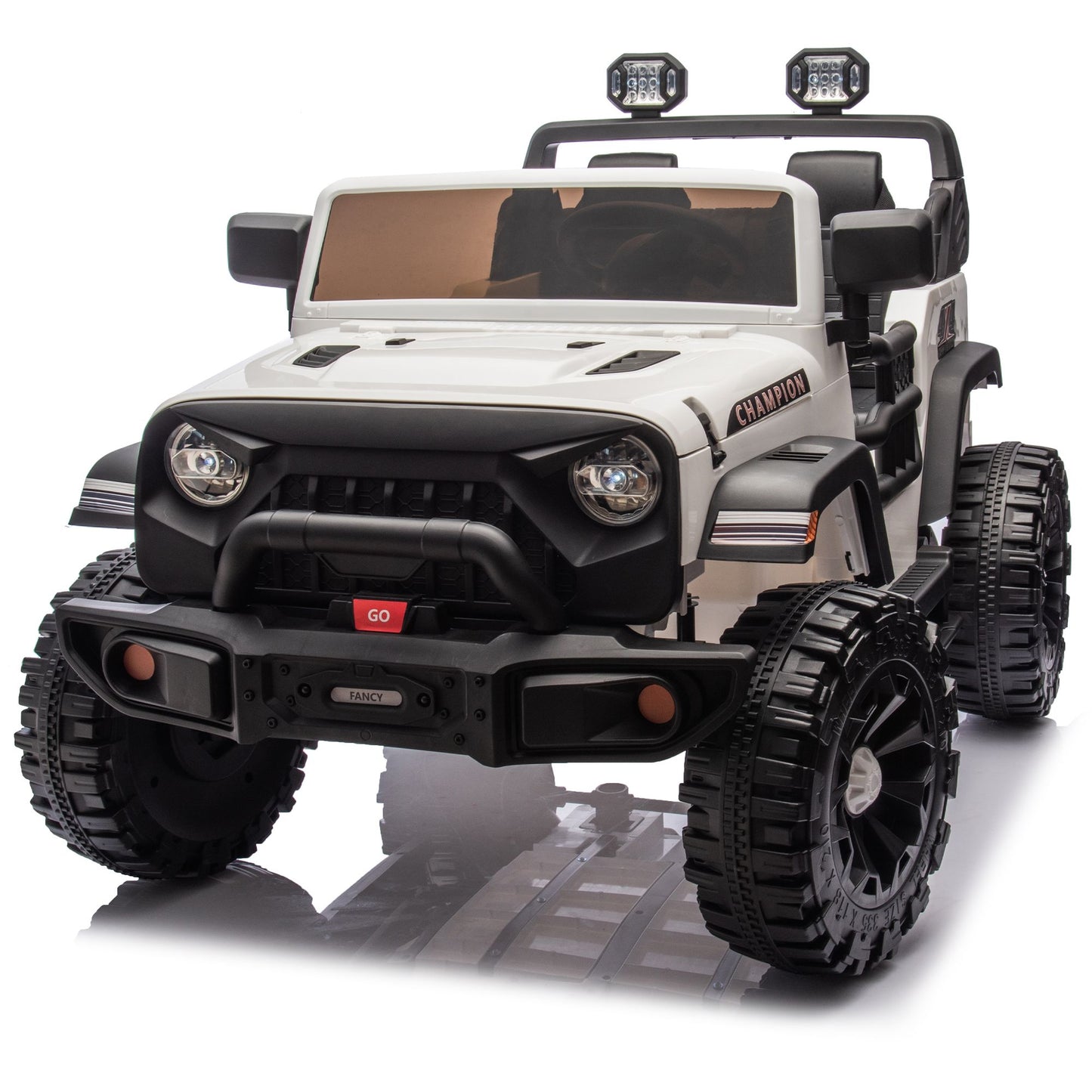 24V Two-seater Kids Ride On Electric Car W/parents control,Seat width 19.69in,400W motor,Four-wheel suspension,light&searchlight,USB,MP3,Bluetooth,Provide a speed of 1.86-4.35MPH for kids of 3+. - Discount Msrp 