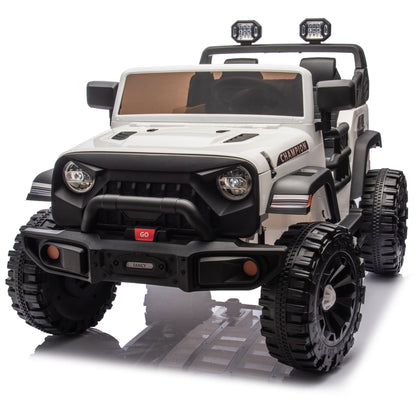 24V Two-seater Kids Ride On Electric Car W/parents control,Seat width 19.69in,400W motor,Four-wheel suspension,light&searchlight,USB,MP3,Bluetooth,Provide a speed of 1.86-4.35MPH for kids of 3+. - Discount Msrp 