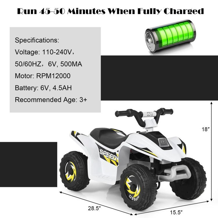 6V Kids Electric ATV 4 Wheels Ride-On Toy - Discount Msrp 