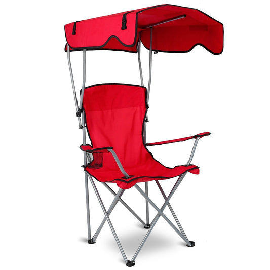 Foldable Beach Canopy Chair Sun Protection Camping Lawn Canopy Chair 330LBS Load Folding Seat - Discount Msrp 
