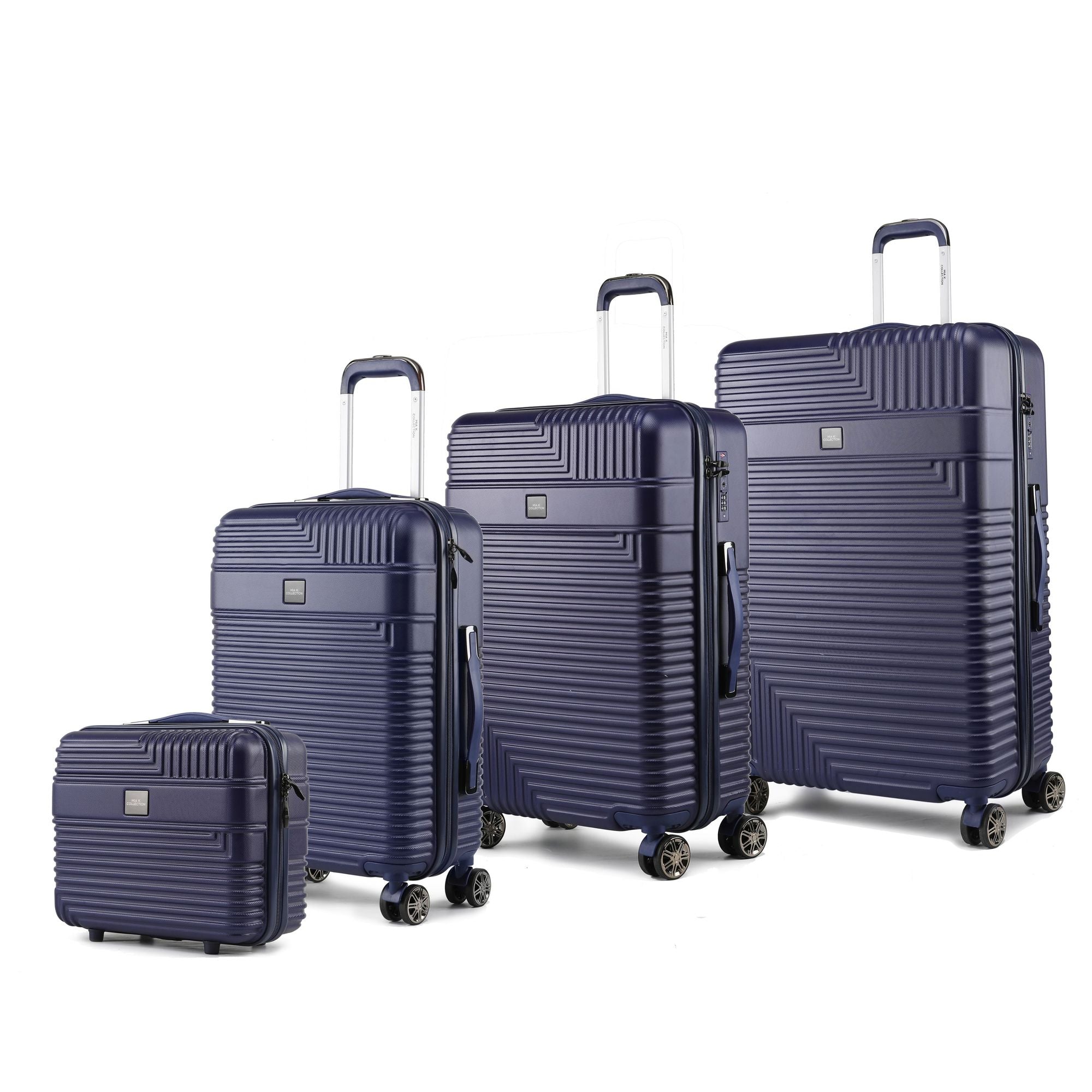 MKF Collection Mykonos Luggage Set- Extra Large Check-in, Large Check-in, Medium Carry-on, and Small Cosmetic Case by Mia K - Discount Msrp 