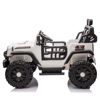 24V Two-seater Kids Ride On Electric Car W/parents control,Seat width 19.69in,400W motor,Four-wheel suspension,light&searchlight,USB,MP3,Bluetooth,Provide a speed of 1.86-4.35MPH for kids of 3+. - Discount Msrp 