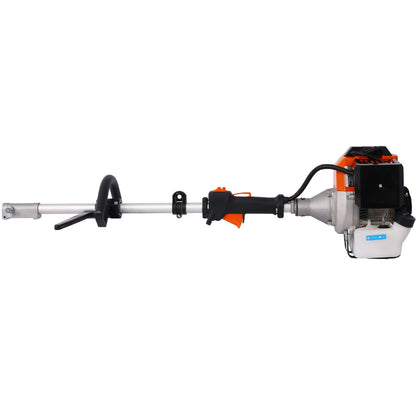 5 in 1 Multi-Functional Trimming Tool, 56CC 2-Cycle Garden Tool System with Gas Pole Saw, Hedge Trimmer, Grass Trimmer, and Brush Cutter EPA Compliant - Discount Msrp 