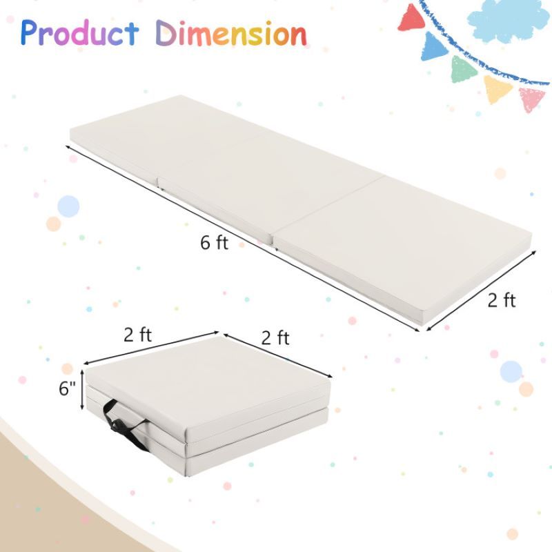 Portable Tri-Fold Gym Mat with Handles for Yoga - Discount Msrp 