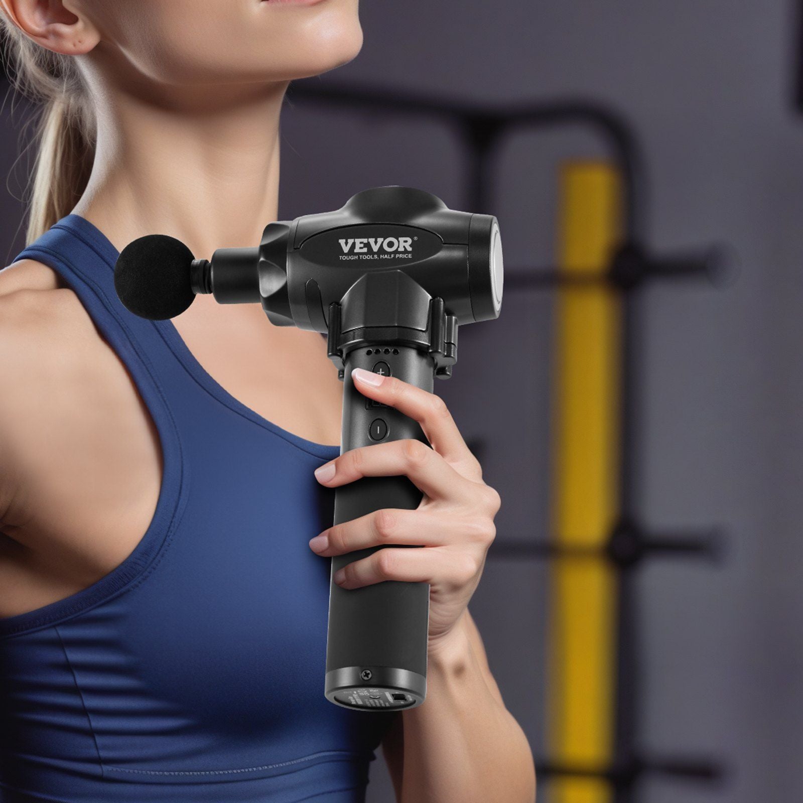 VEVOR Massage Gun Deep Tissue with 9 Speed Levels & 6 Massage Heads, 24V 2500mAh Batteries, Percussion Muscle Massager for Athletes, Handheld Electric Massage Gun for Pain Relief, Muscle Relaxation - Discount Msrp 