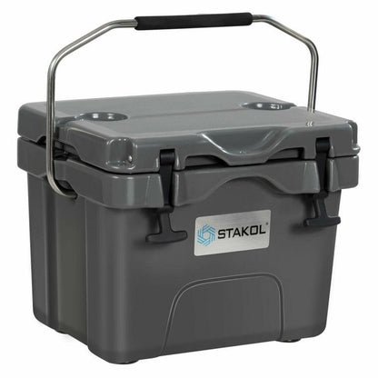 16 Quart 24-Can Capacity Portable Insulated Ice Cooler with 2 Cup Holders - Discount Msrp 