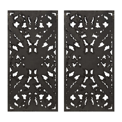 Distressed Carved Wood 2-piece Wall Decor Set - Discount Msrp 