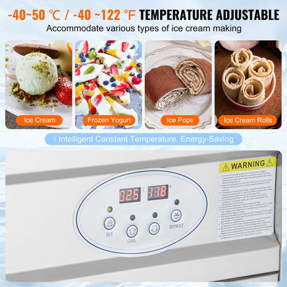 VEVOR Fried Ice Cream Roll Machine, 19.7" x 19.7" Square Stir-Fried Ice Cream Pan, Stainless Steel Commercial Rolled Ice Cream Maker with Compressor and 2 Scrapers, for Making Ice Cream, Frozen Yogurt - Discount Msrp 