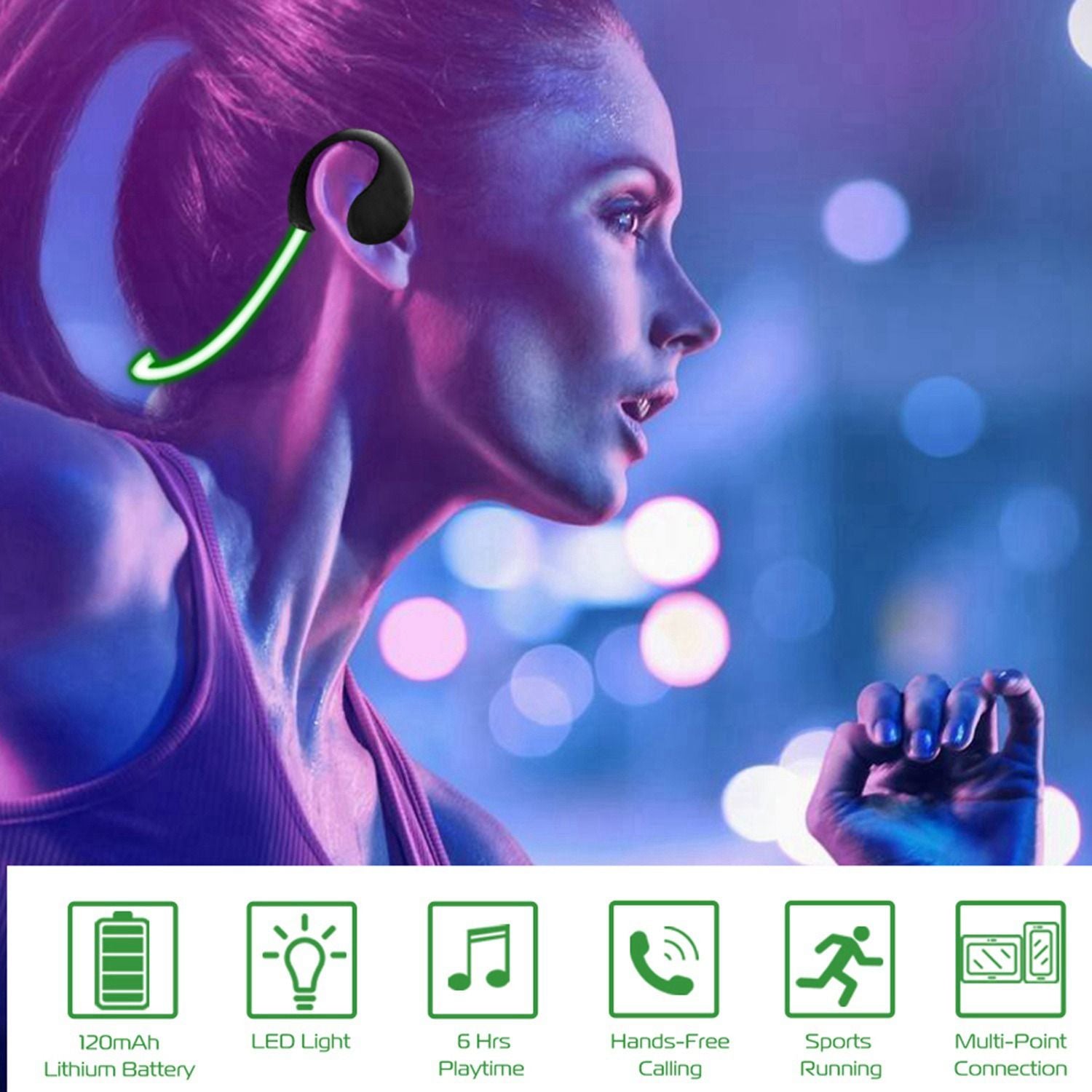 Wireless Sports Headsets Wireless V4.1 Neckband Earphones HD Stereo Sweat-proof Headphones Earbuds - Discount Msrp 