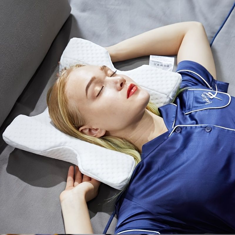 1pc Sleeping Pillow Couple Pillow Arm Pillow Slow Rebound Pressure Cuddle Pillow Memory Foam Travel Arched Shaped U Pillow Providing Comfort And Support Curved Pillow For Couples - Discount Msrp 