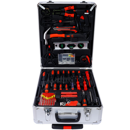 899pcs Home Repair Tool Set Kit for Men, Toolbox Storage Case with 4 Drawers, General Household Tool Kit with Rolling Tool Box, Tool Set Kit for Maintenance, Garden, Homeowner, Handyman ,silver case - Discount Msrp 