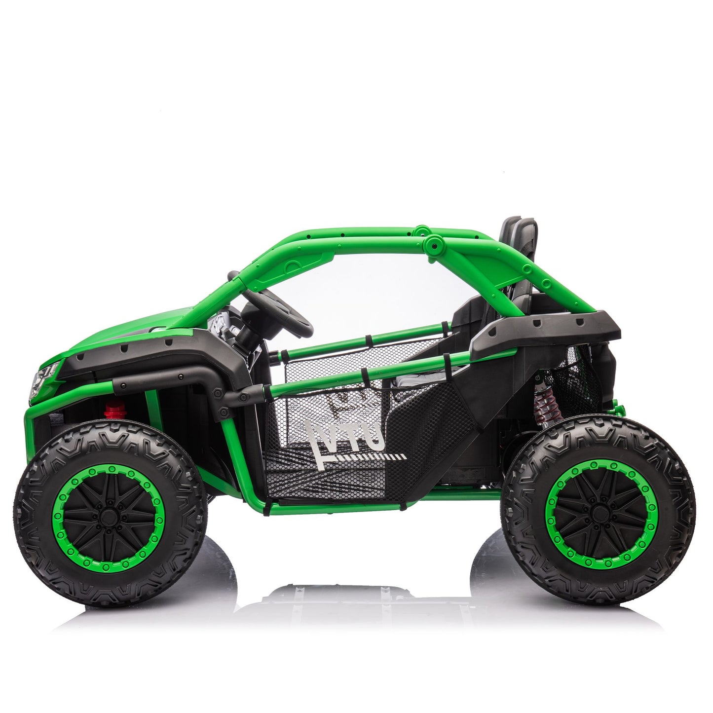 24V Two-seater Kids Ride On UTV w/Parents Control,20in seat width,400W Super high power,Four-wheel Suspension,Bluetooth,MP3,USB,LED Light,Horn,Rear storage space,Speeds 3.73-4.97MPH For Kids aged 3+. - Discount Msrp 