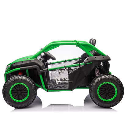 24V Two-seater Kids Ride On UTV w/Parents Control,20in seat width,400W Super high power,Four-wheel Suspension,Bluetooth,MP3,USB,LED Light,Horn,Rear storage space,Speeds 3.73-4.97MPH For Kids aged 3+. - Discount Msrp 