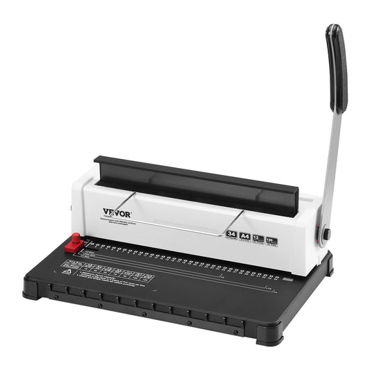 VEVOR Coil Spiral Binding Machine, Manual Book Maker 34-Holes Binding 120 Sheets, Punch Binder with 100pcs 5/16'' Coil Binding Spines, Adjustable Side Margin, for Letter Size, A4, A5 - Discount Msrp 
