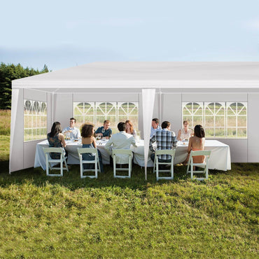 1 Set of 10'x30' Party Tent Canopy for Outdoor Weddings, Heavy-Duty Waterproof Event Shelter with Removable Sidewalls, Ideal for Parties, Booths, and Gatherings. - Discount Msrp 