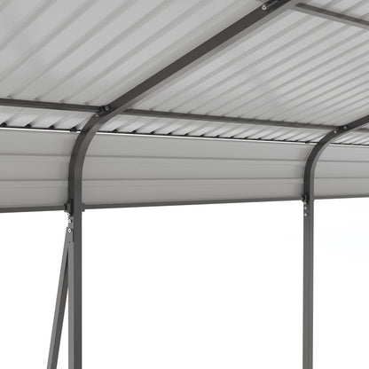 Campcraft 13 x 26.5 ft carport, 0.25mm thick, with protective film to prevent scratching, 2 pairs of adhesive gloves, 3 hooks, 12 expansion screws, 6 fixed iron pieces - Discount Msrp 