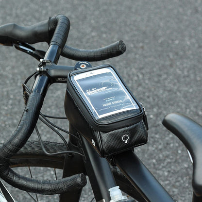 Bike Phone Front Frame Bag Bicycle Bag Waterproof Bike Phone Mount Top Tube Bag Bike Phone Case Holder Accessories Cycling Pouch Compatible Phone Under 6.5' - Discount Msrp 