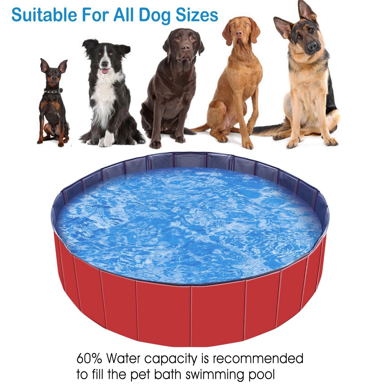 Foldable Pet Swimming Pool PVC Kiddie Baby Dog Swim Pool Bathing Tub Playmat Kids Pools - Discount Msrp 