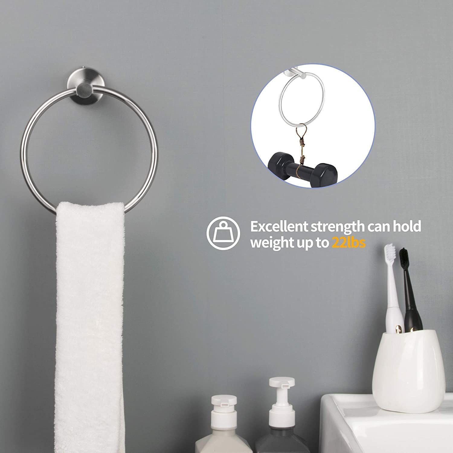 6 Piece Stainless Steel Bathroom Towel Rack Set Wall Mount RT - Discount Msrp 