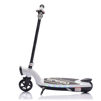 Kids Ride On Electric Scooter With Kickstand,Scooter Bell,Faster Speed And Longer Usage Time,Rear Brake,Wider Pedal,Non-Slip Handle,Colorful LED Lights,5.59-6.84 MPH For Kids 6+. - Discount Msrp 