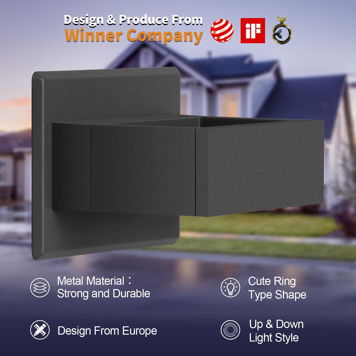 Inowel Wall Sconce LED Integrated Porch Light Modern Waterproof IP54 Wall Lamps Outdoor Up/Down Skeleton Light 17505 - Discount Msrp 