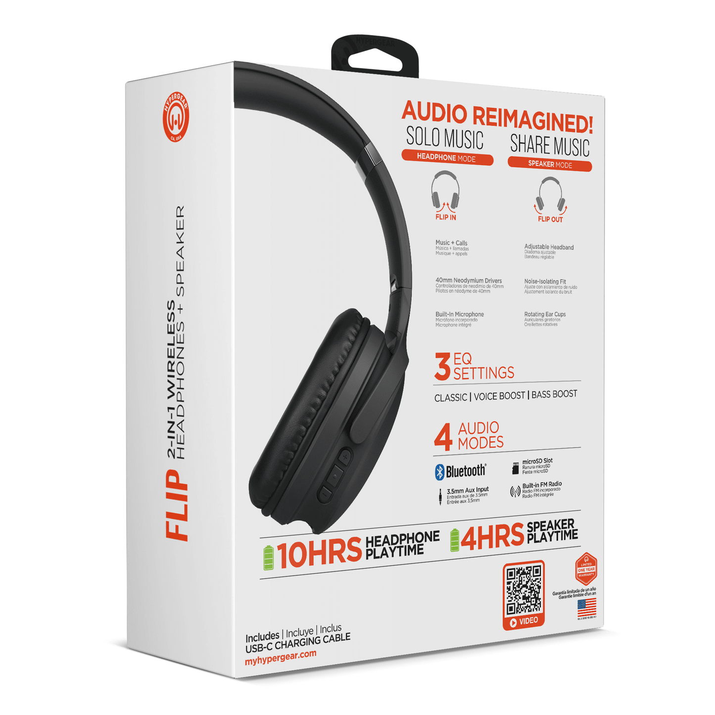 HyperGear Flip 2-in-1 Headphones Plus Speaker - Discount Msrp 