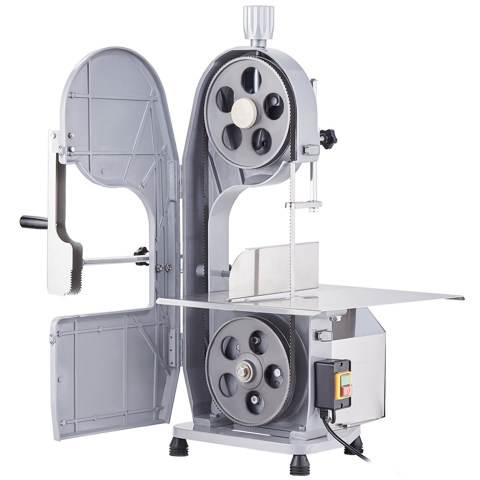 VEVOR Commercial Electric Meat Bandsaw, 1500W Stainless Steel Countertop Bone Sawing Machine, Workbeach 19.3" x 15", 0.16-7.9 Inch Cutting Thickness, Frozen Meat Cutter with 6 Blades for Rib Pork Beef - Discount Msrp 