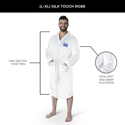 Oklahoma City Thunder NBA Rim White Silk Touch Robe L/XL - Discount Msrp 