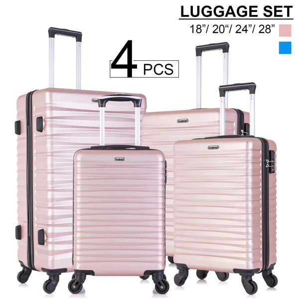 Hardshell Luggage Sets Suitcase ABS Lightweight with Spinner Wheels and TSA Lock Blue - Discount Msrp 