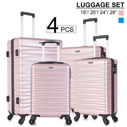 Hardshell Luggage Sets Suitcase ABS Lightweight with Spinner Wheels and TSA Lock Blue - Discount Msrp 