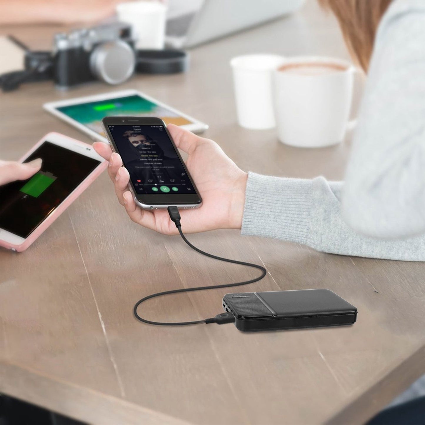 Power Bank Portable Phone Charger for Home Office Travel External Battery Pack with 1 Micro USB Cable Fit For IOSPhone 13/12 Samsung Galaxy S21 And More - Discount Msrp 